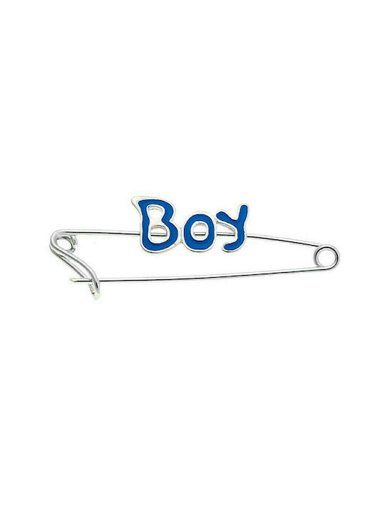 Senza Child Safety Pin made of Silver with Cross for Boy