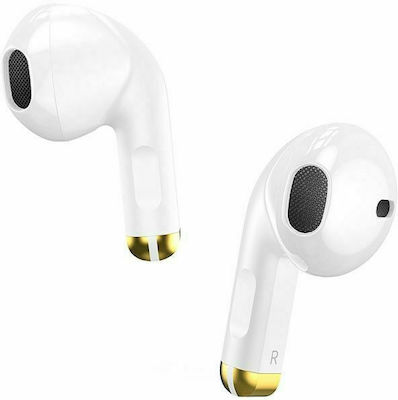 Hoco EW08 Earbud Bluetooth Handsfree Ακουστικά με Αντοχή στον Ιδρώτα και Θήκη Φόρτισης Λευκά