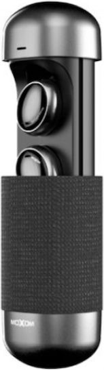 Moxom MX-WL18 In-ear Bluetooth Handsfree Ακουστικά με Θήκη Φόρτισης Μαύρα