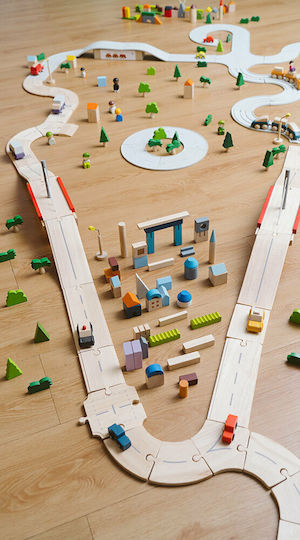 Plan Toys Building Blocks The City Wooden for 3+ Years 45 Pieces