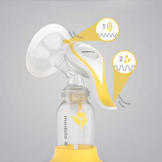 Medela Manual Single Breast Pump Harmony Flex Yellow 150ml