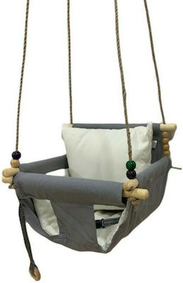 Just Baby Wooden with Protector and Seatbelt Swing for 1+ years Gray