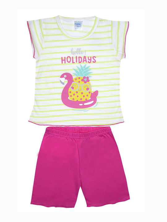 Pretty Baby Set Top & Bottom Kids Summer Pyjamas Yellow