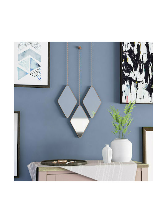 Umbra Wall Mirror with Gold Metallic Frame 28.6x38cm 3pcs