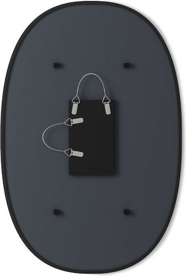 Umbra Hub Oval Като Огледало за Стена с Черно Дърво Рамка 91x60см 1бр