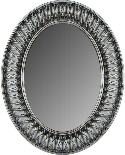 Homeplus Wandspiegel mit Silber Kunststoff Rahmen Durchmesser 76cm 1Stück