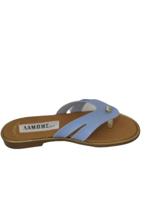 Summer Women's Slippers Elshoes in light blue color