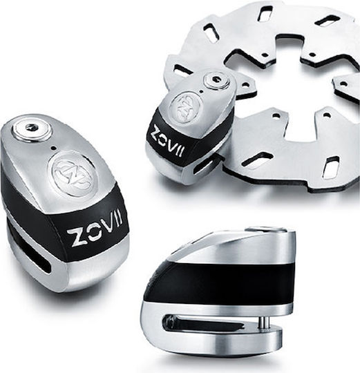 Zovii ZD06 Κλειδαριά Δισκόφρενου Μοτοσυκλέτας με Συναγερμό & Πείρο 6mm Ασημί Χρώμα