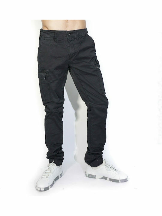 Trousers Cargo Elastic in Regular Fit Black