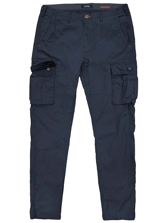 Trousers Cargo Elastic Navy Blue