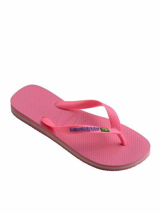 Kinder Flip Flops Rosa Brasil Logo