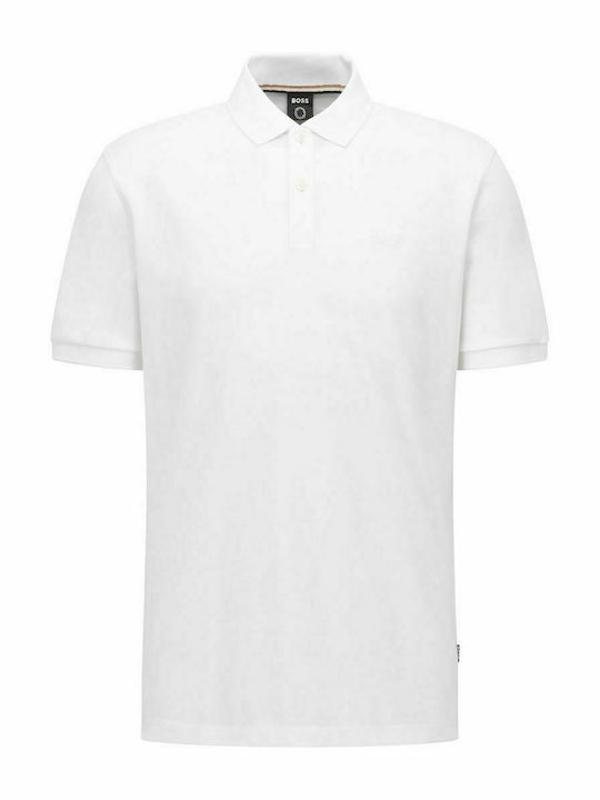 Hugo Boss Ανδρικό T-shirt Κοντομάνικο Polo Λευκό