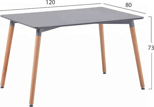Τραπέζι Κουζίνας Minimal με 4 Καρέκλες 120x80εκ.