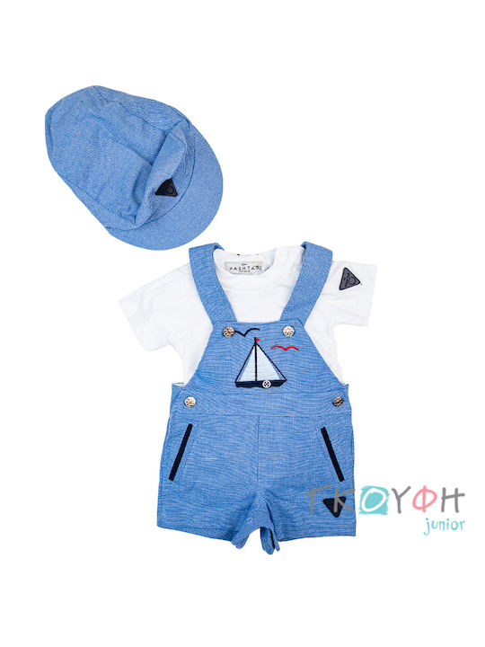 Hashtag Baby Bodysuit Set Short-Sleeved with Pants Blue