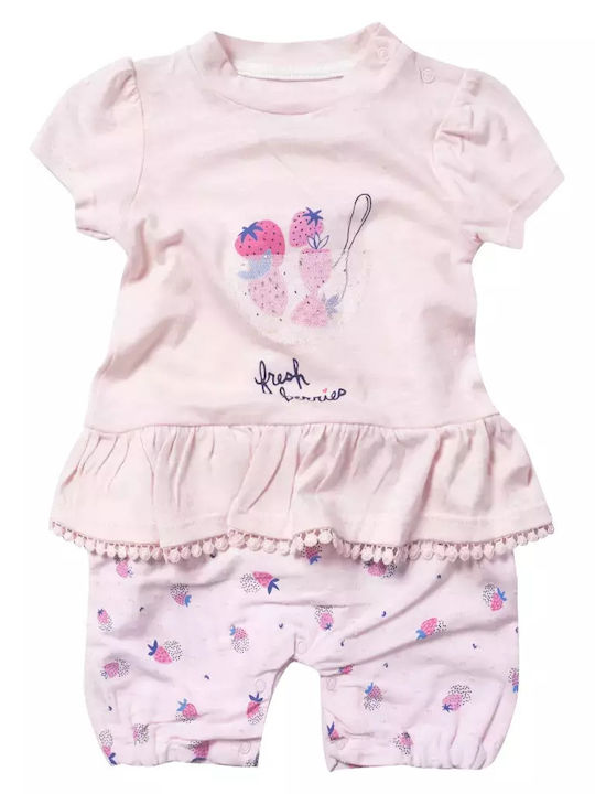 Evita Baby Bodysuit Set Short-Sleeved Pink