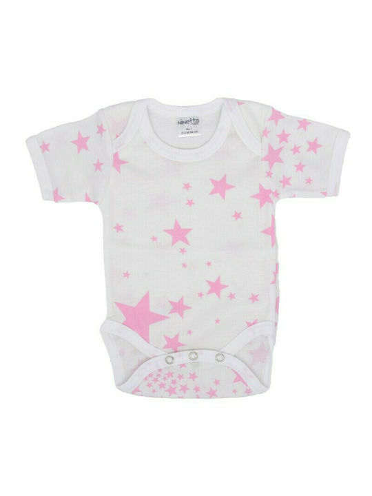 Ninetta Bebe 54 Baby Bodysuit Underwear Set Short-Sleeved Pink