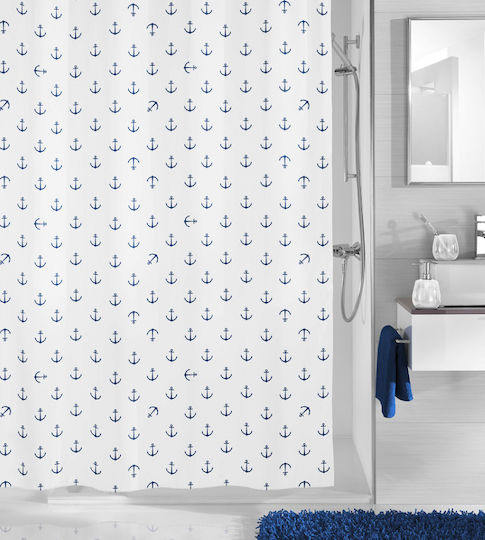 Kleine Wolke Anchor Shower Curtain Fabric 240x180cm Blue