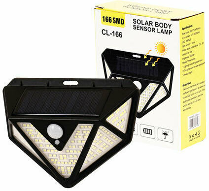 Wall Mounted Solar Light 3W 1200lm with Motion Sensor IP64 9.6cmx12.4cmx4.8cmcm