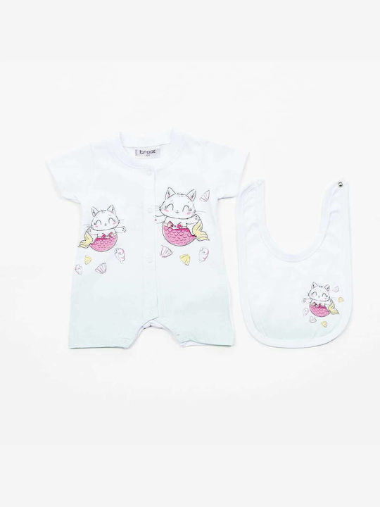 Trax Baby Bodysuit Set Short-Sleeved with Accessories White