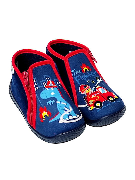 Kinderhausschuhe Stiefel Blau