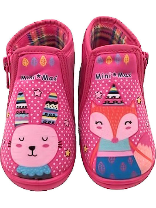 Kinderhausschuhe Stiefel Fuchsie