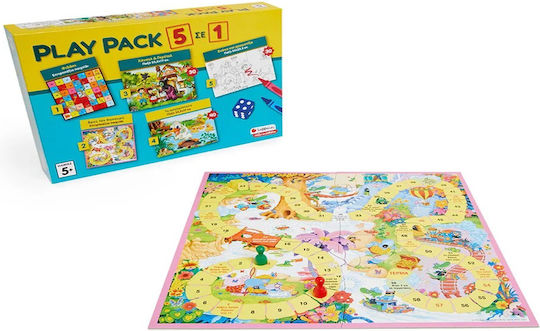 Board Game Play Pack 5 in 1 for 1-2 Players 5+ Years Old Savvalas