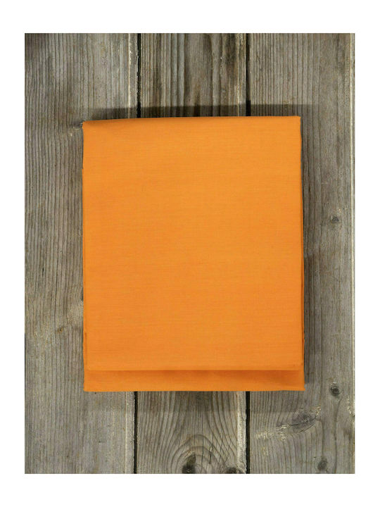 Nima Sheet for Single Bed 160x260cm. Unicolors Deep Orange