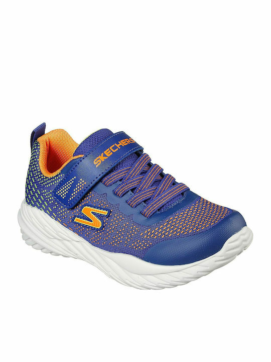 NITRO SPRINT Kids Sports Shoes Running with Hoop & Loop Closure Blue