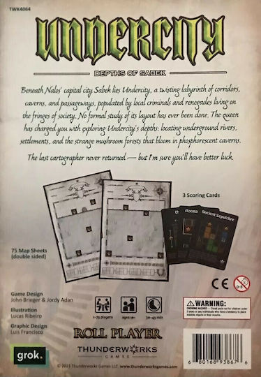 Game Expansion Cartographers Map Pack 3: Undercity Depths of Sabek for 1+ Players 10+ Years Old (EN) Thunderworks Games