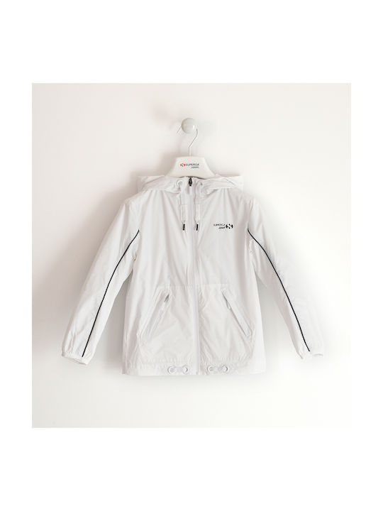 Superga Kids Sports Jacket short Windproof Hooded White