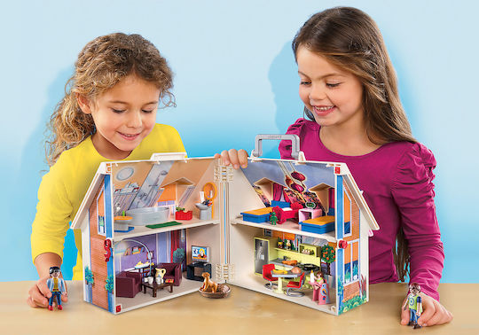 Playmobil Куфарче Къща за кукли Модерна къща за кукли за 4-10 години