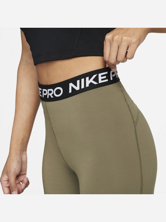 Dri-Fit Pro 365 Running Γυναικείο Κολάν-Σορτς Σύσφιξης Ψηλόμεσο Χακί