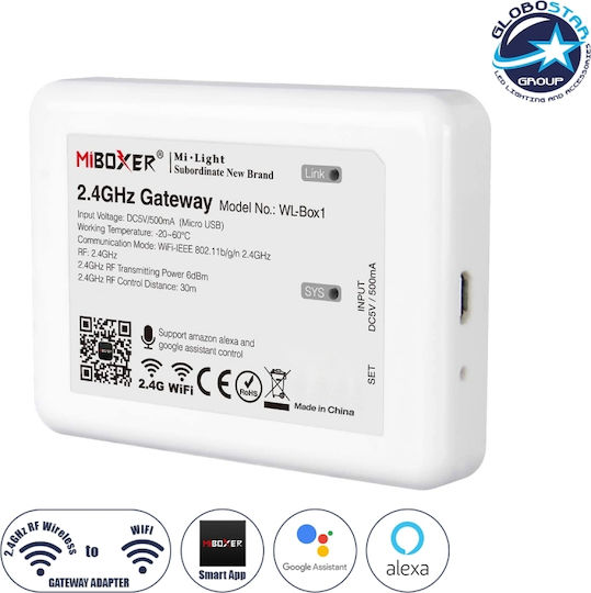 GloboStar MiBOXER WL-Box1 Интелигентен Превключвател 1 Канал Wi-Fi & RF