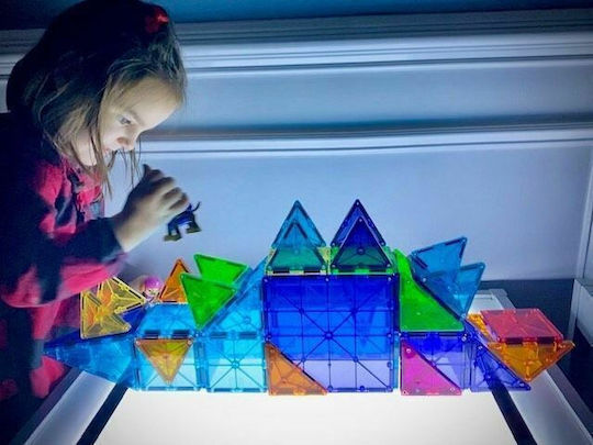 Magna-Tiles Magnetic Construction Toy Clear Colors for Children 3+ years+ Years