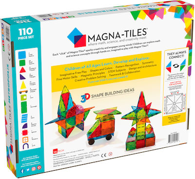 Magna-Tiles Μαγνητικό Παιχνίδι Κατασκευών Clear Colors Metropolis για Παιδιά 3+ Ετών