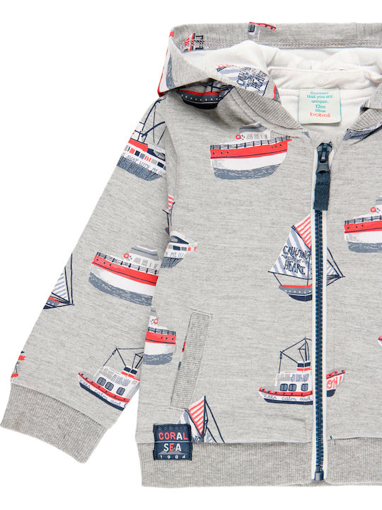 Kids Sweatshirt Cardigan with Hood Gray