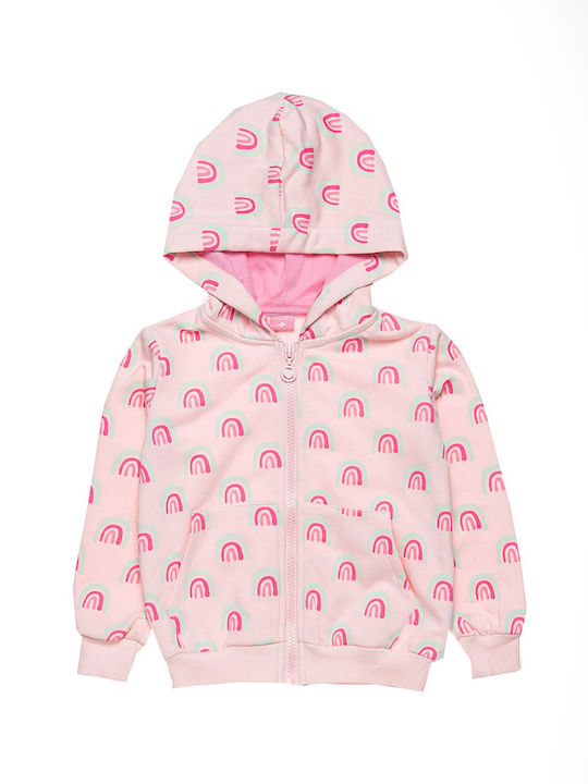 Alouette Kids Cardigan Sweatshirts Cotton Hooded Pink