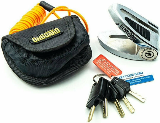 OnGuard Boxer Motorcycle Disc Brake Lock with 10mm Pin in Silver