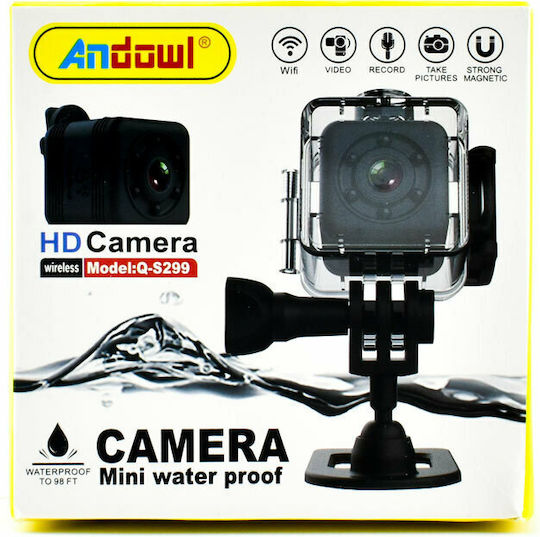 Andowl Q-S299 32GB Action Camera HD (720p) Underwater (with Case) and Wi-Fi Black