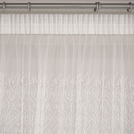 Lino Home Κουρτίνα με Τρέσα Bario White 280x300εκ.
