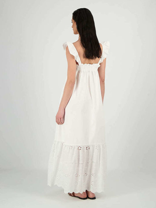 Axel Maxi Καλοκαιρινό All Day Φόρεμα με Τιράντα Λευκό