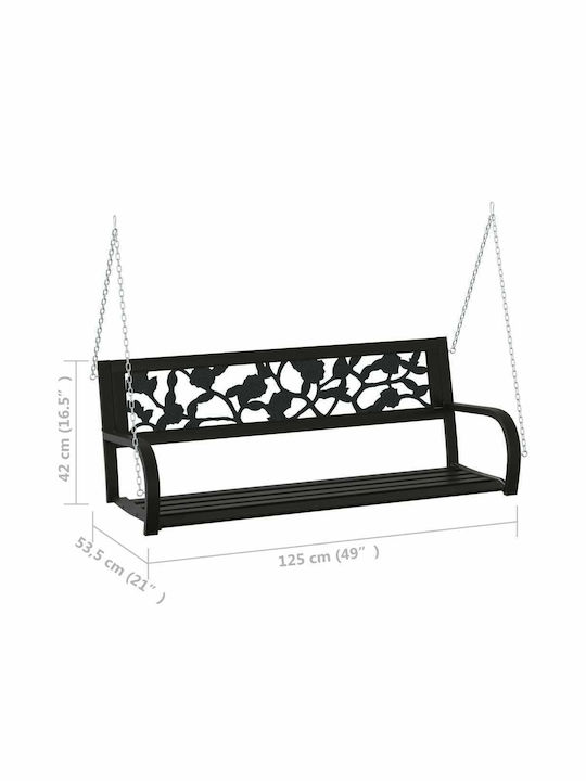 Leagăn suspendat 2 sloturi Plastic Negru L125xL53.5xH42cm