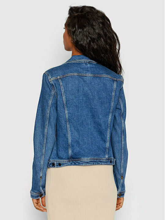 Lee Women's Short Jean Jacket for Spring or Autumn Navy Blue