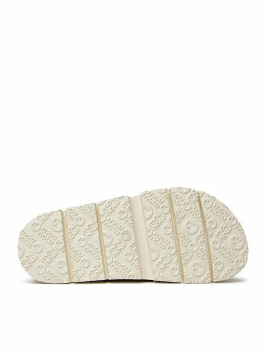 Flache Sandalen für Damen in Beige Farbe