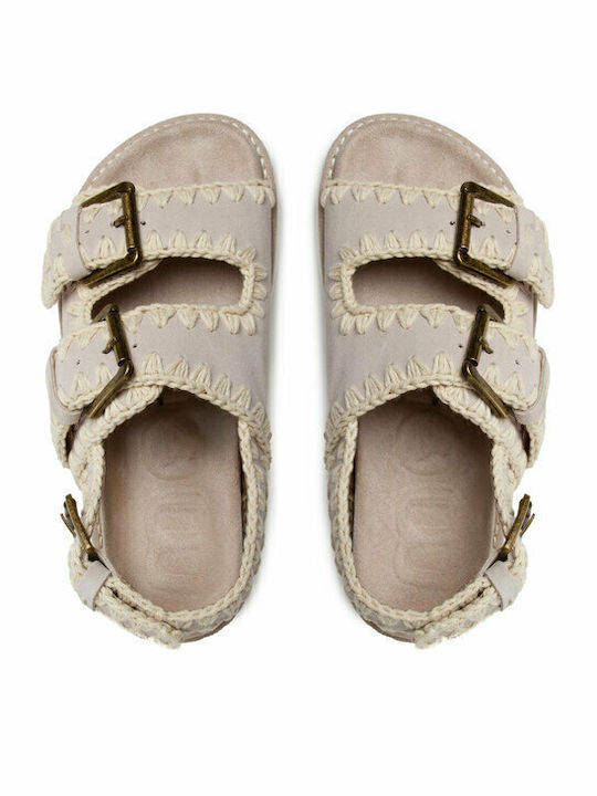 Flache Sandalen für Damen in Beige Farbe
