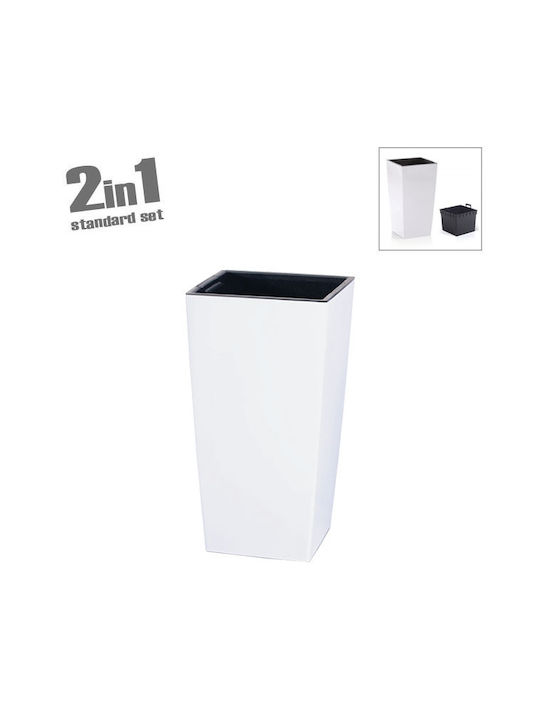 Prosperplast Urbi Square Pot White 33x33x61cm