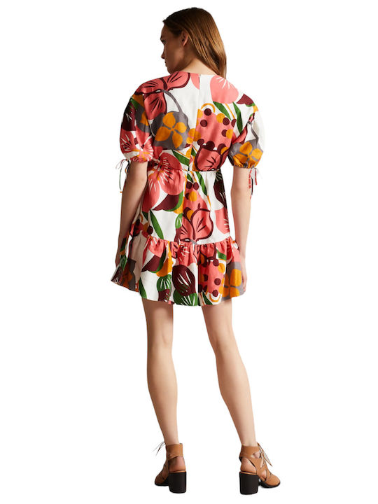Rhitaa Sommer Mini Kleid Wickel Weiß