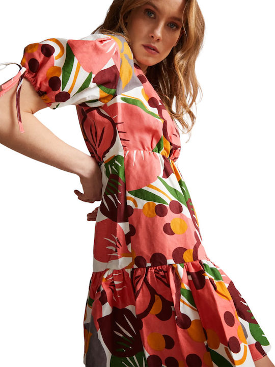 Rhitaa Sommer Mini Kleid Wickel Weiß