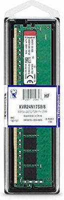 Kingston ValueRAM 8GB DDR4 RAM με Ταχύτητα 2400 για Desktop