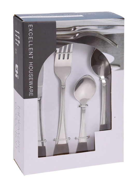 Spitishop 16-Piece Stainless Steel 18/10 Silver Cutlery Set